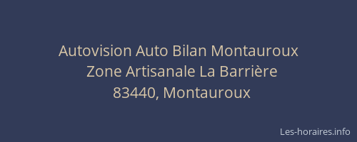 Autovision Auto Bilan Montauroux