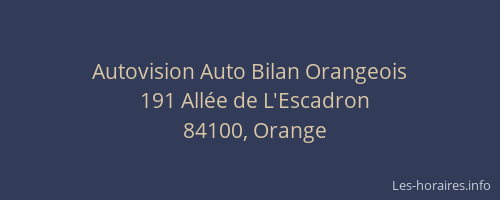 Autovision Auto Bilan Orangeois