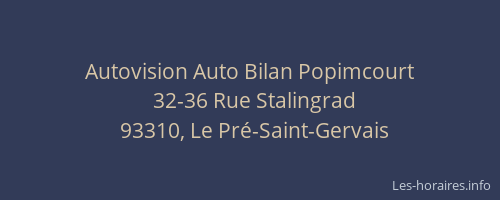 Autovision Auto Bilan Popimcourt