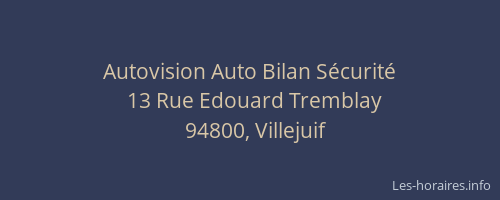 Autovision Auto Bilan S&eacute;curit&eacute;