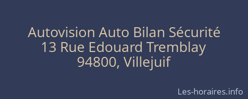 Autovision Auto Bilan Sécurité