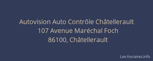 Autovision Auto Contrôle Châtellerault