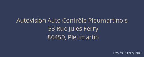 Autovision Auto Contrôle Pleumartinois