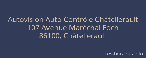 Autovision Auto Contrôle Châtellerault