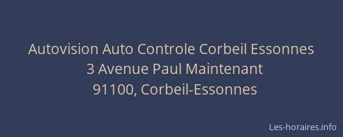 Autovision Auto Controle Corbeil Essonnes