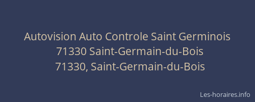 Autovision Auto Controle Saint Germinois