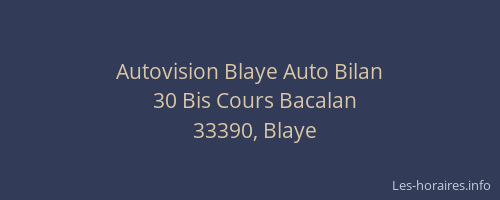 Autovision Blaye Auto Bilan