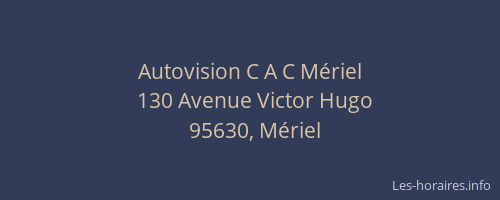 Autovision C A C Mériel
