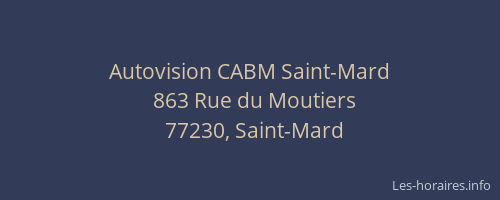 Autovision CABM Saint-Mard