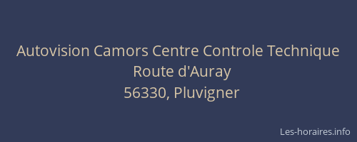 Autovision Camors Centre Controle Technique
