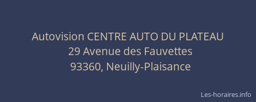 Autovision CENTRE AUTO DU PLATEAU