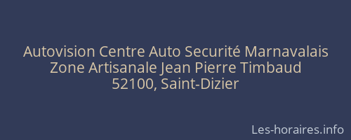 Autovision Centre Auto Securité Marnavalais