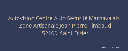 Autovision Centre Auto Securité Marnavalais
