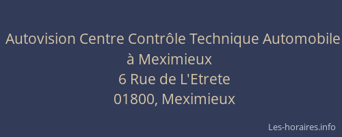 Autovision Centre Contrôle Technique Automobile à Meximieux