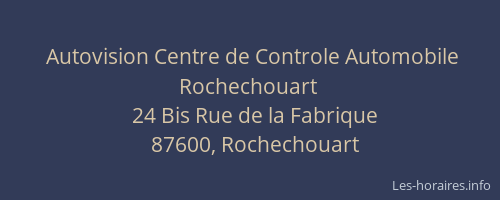 Autovision Centre de Controle Automobile Rochechouart