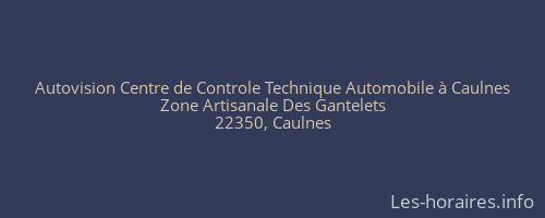 Autovision Centre de Controle Technique Automobile à Caulnes