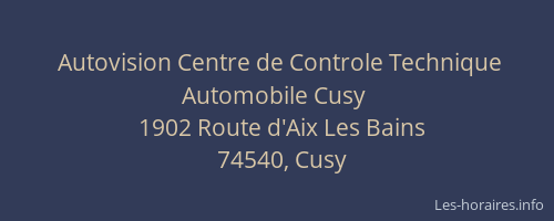 Autovision Centre de Controle Technique Automobile Cusy