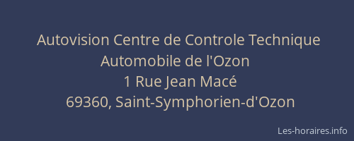 Autovision Centre de Controle Technique Automobile de l'Ozon