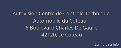 Autovision Centre de Controle Technique Automobile du Coteau