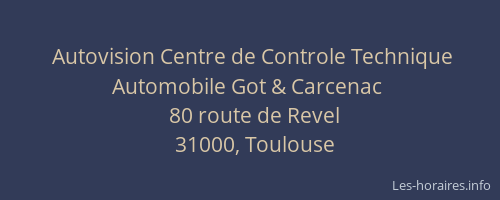 Autovision Centre de Controle Technique Automobile Got & Carcenac