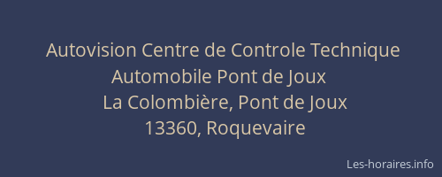 Autovision Centre de Controle Technique Automobile Pont de Joux