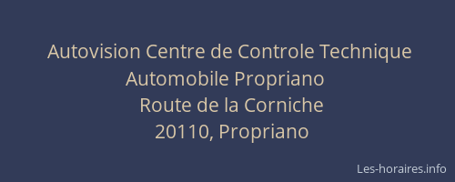 Autovision Centre de Controle Technique Automobile Propriano