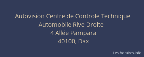 Autovision Centre de Controle Technique Automobile Rive Droite
