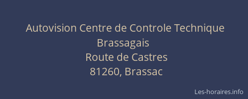 Autovision Centre de Controle Technique Brassagais
