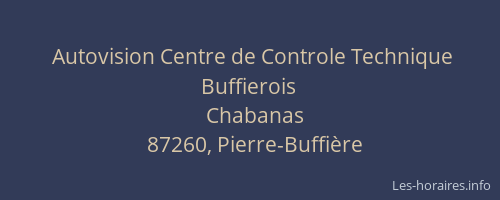 Autovision Centre de Controle Technique Buffierois
