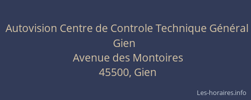 Autovision Centre de Controle Technique G&eacute;n&eacute;ral Gien