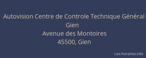Autovision Centre de Controle Technique Général Gien