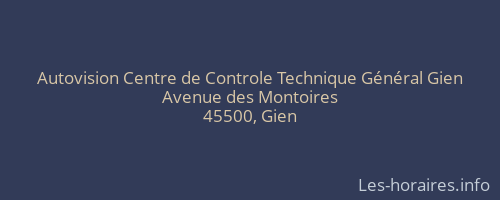 Autovision Centre de Controle Technique Général Gien