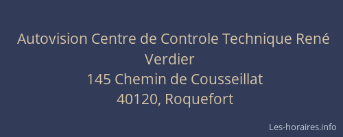 Autovision Centre de Controle Technique René Verdier