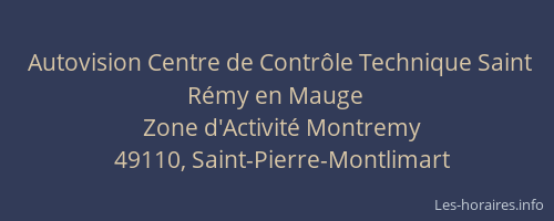 Autovision Centre de Contrôle Technique Saint Rémy en Mauge