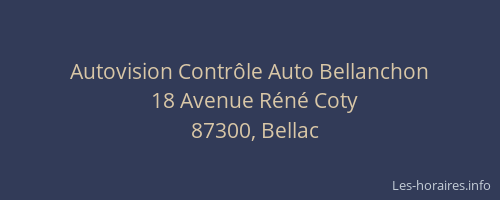 Autovision Contr&ocirc;le Auto Bellanchon