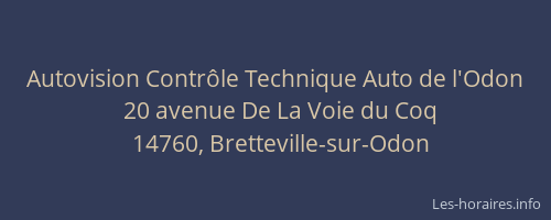 Autovision Contr&ocirc;le Technique Auto de l'Odon