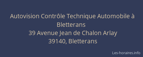 Autovision Contr&ocirc;le Technique Automobile &agrave; Bletterans