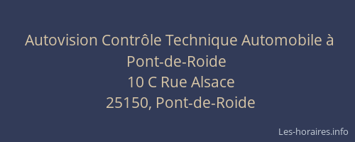 Autovision Contrôle Technique Automobile à Pont-de-Roide