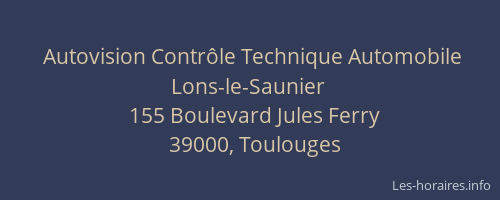 Autovision Contr&ocirc;le Technique Automobile Lons-le-Saunier