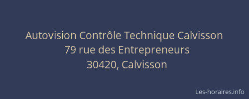 Autovision Contr&ocirc;le Technique Calvisson
