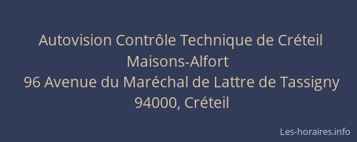 Autovision Contr&ocirc;le Technique de Cr&eacute;teil Maisons-Alfort