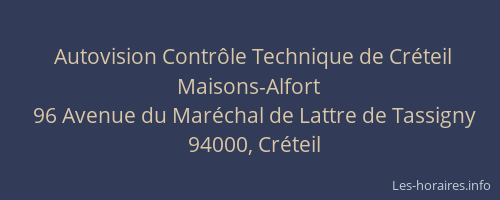 Autovision Contrôle Technique de Créteil Maisons-Alfort