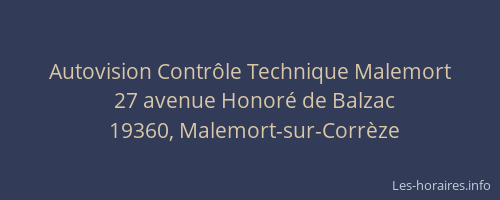 Autovision Contr&ocirc;le Technique Malemort