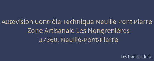 Autovision Contrôle Technique Neuille Pont Pierre