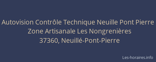Autovision Contr&ocirc;le Technique Neuille Pont Pierre
