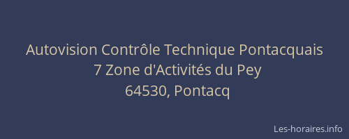 Autovision Contr&ocirc;le Technique Pontacquais