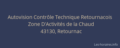 Autovision Contr&ocirc;le Technique Retournacois