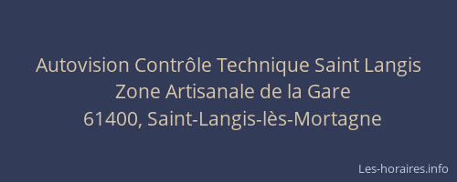 Autovision Contrôle Technique Saint Langis