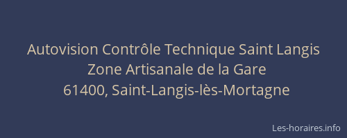 Autovision Contr&ocirc;le Technique Saint Langis