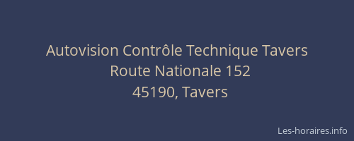 Autovision Contr&ocirc;le Technique Tavers